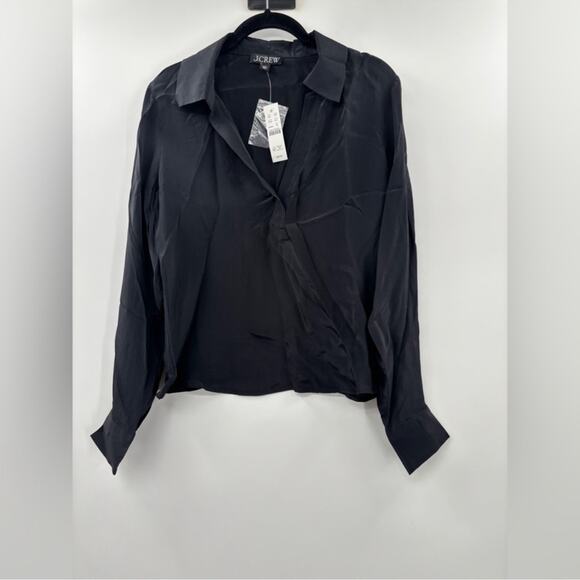 J. Crew Bungalow popover shirt in crepe de chine - Picture 4 of 5